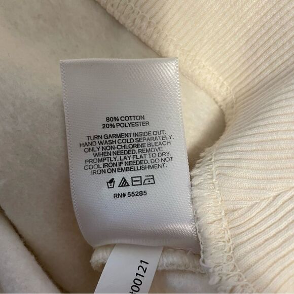 Express White Pearl Beaded Sleeve Sweatshirt Size XS NWT - Picture 6 of 6